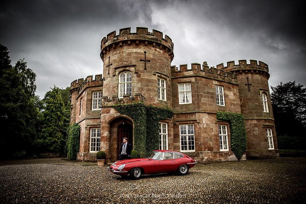 classic jaguar outside the citadel shrewsbury