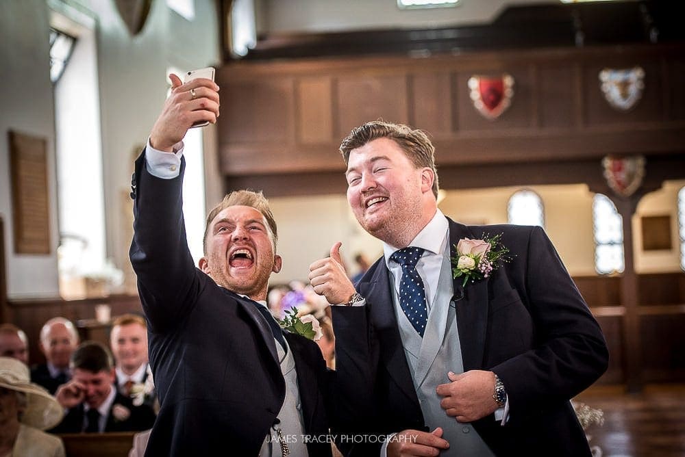 best man and groom selfie