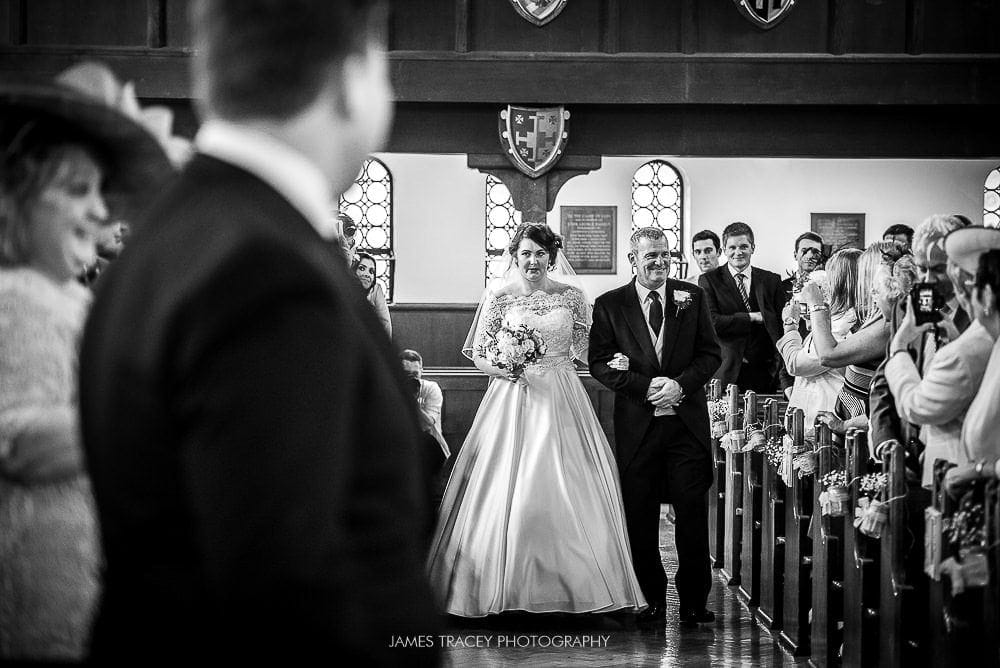 bride walking up the aisle