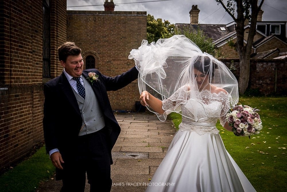 bride covered by her veil