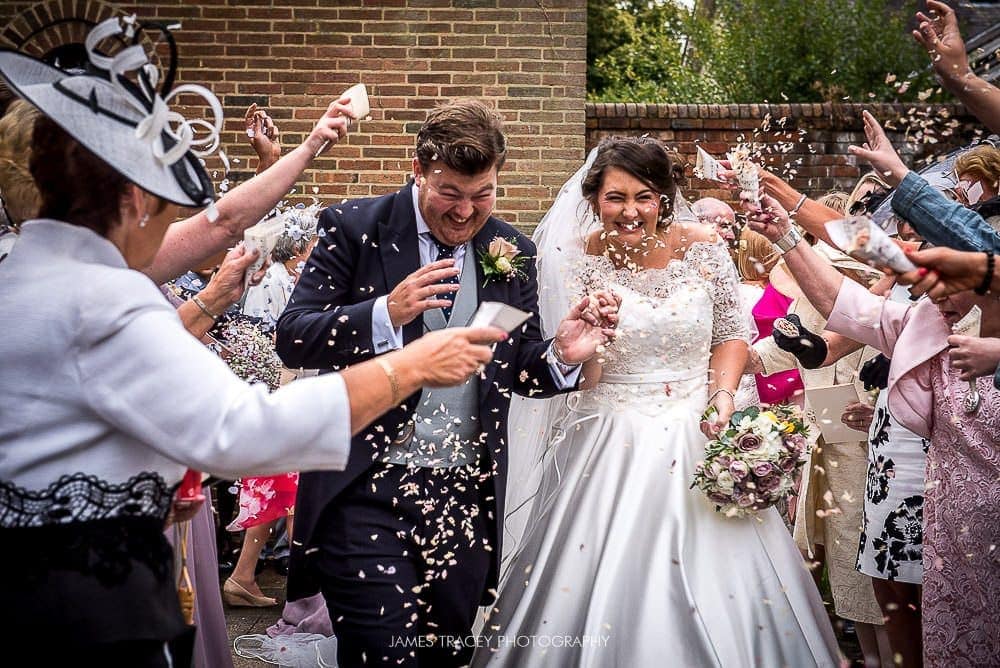 confetti photo outside church