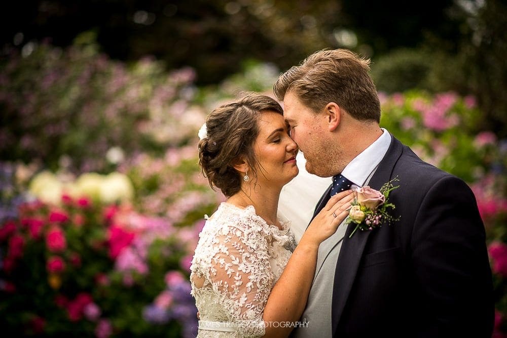 romantic photo of bride and groom at the citadel