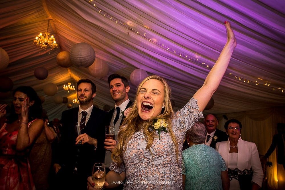 wedding guests cheering