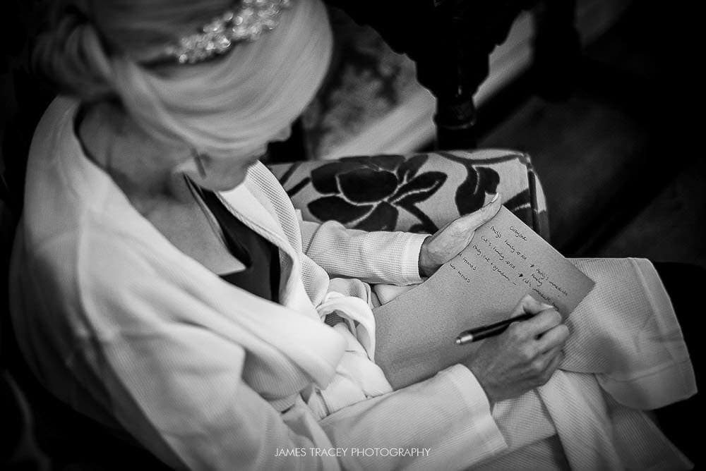 bride writing