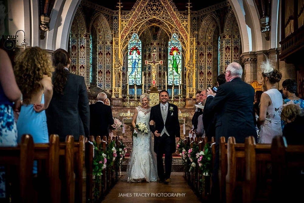 walking back down the aisle