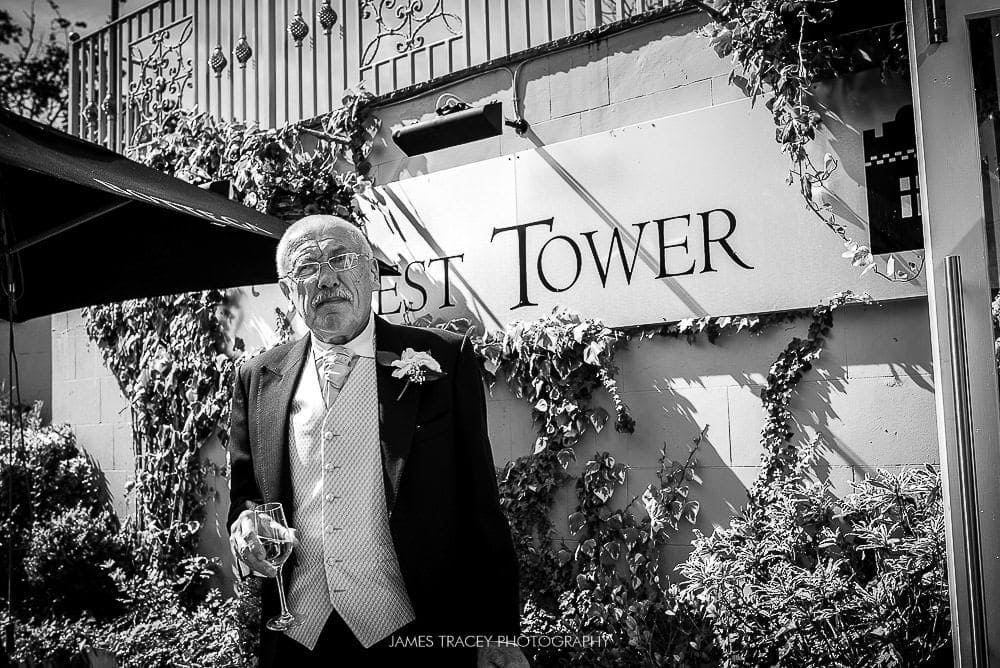 father of the bride in garden at west tower