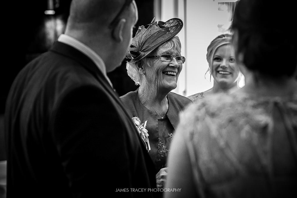 laughing wedding guest