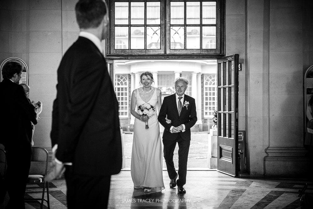 bride walking up the aisle