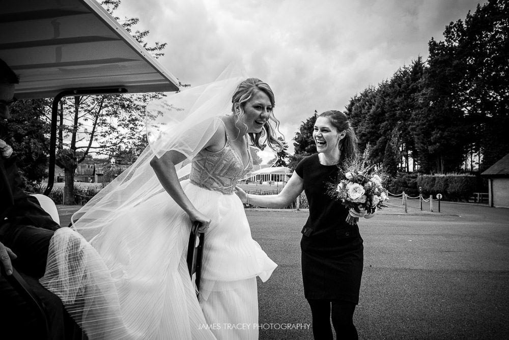 bride arriving at colshaw hall