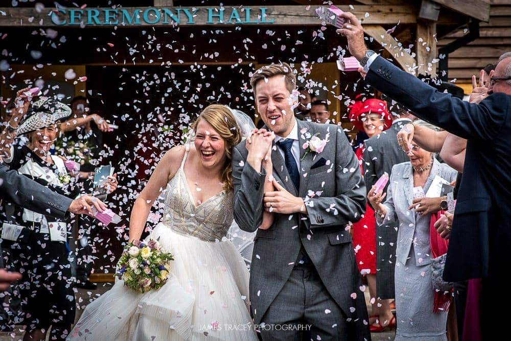 confetti at colshaw hall wedding