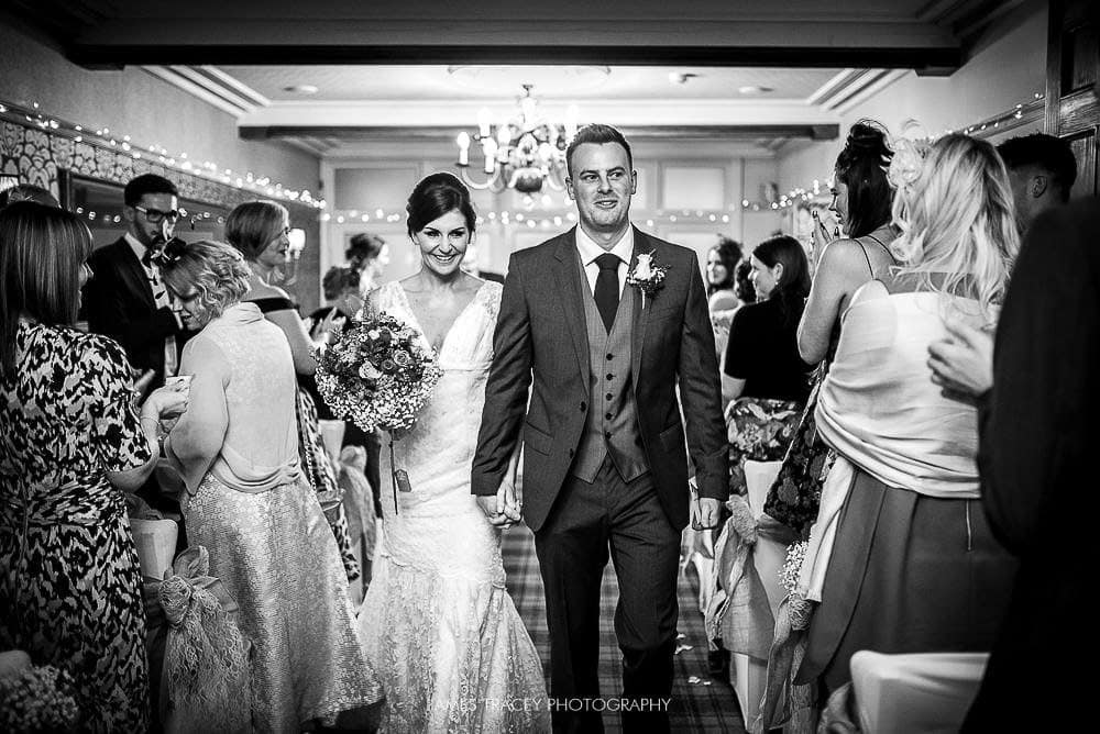 walking down the aisle at broadoaks country house