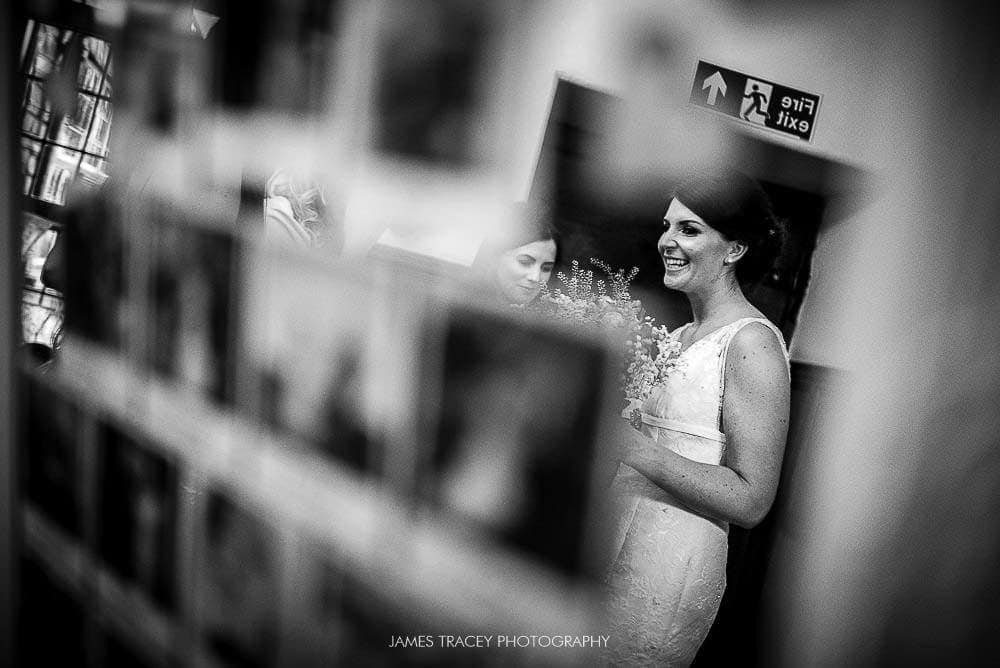 bride in mirror