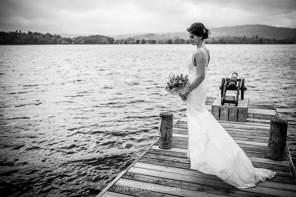 bride overlooking lake windermere