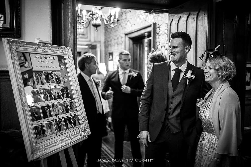 groom greeting guests