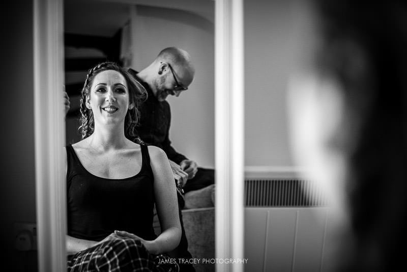 bride reflected in the mirror