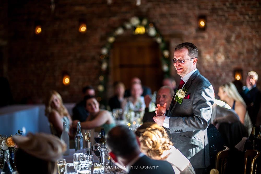 groom doing his speech