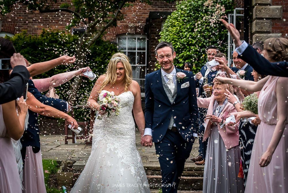 confetti at wedding at mottram hall