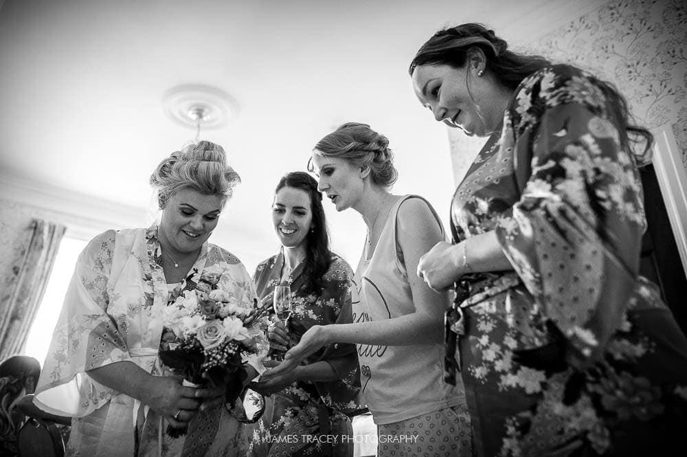 bride seeing her flowers