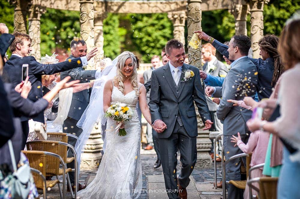 confetti at saddleworth hotel wedding