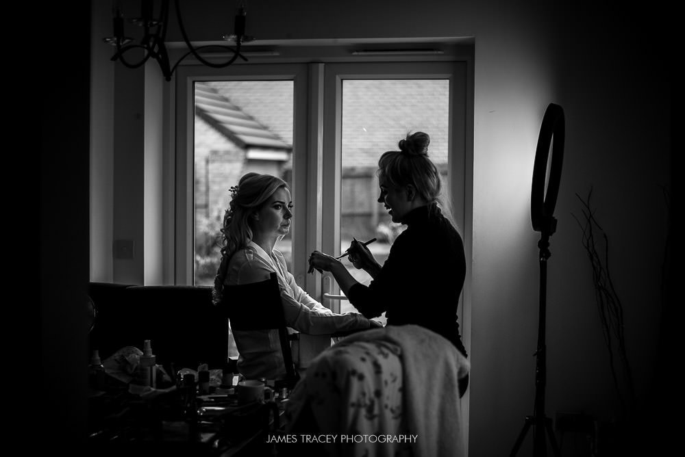 bride getting ready for a wedding