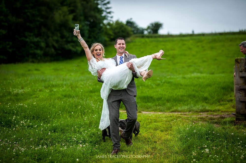 bride being carried 