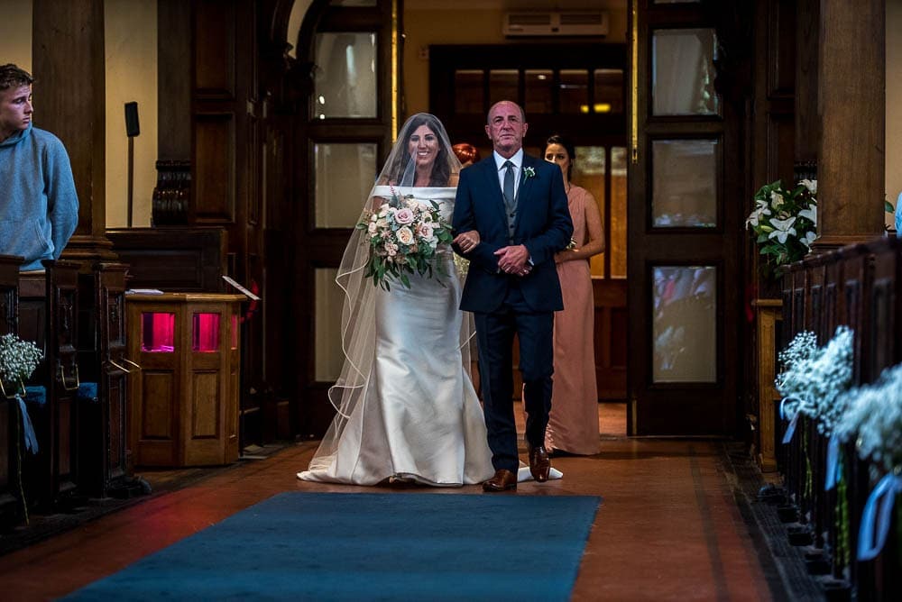 bride arriving at st ann's in manchester