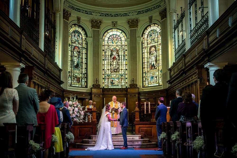 wedding inside st anns church manchester