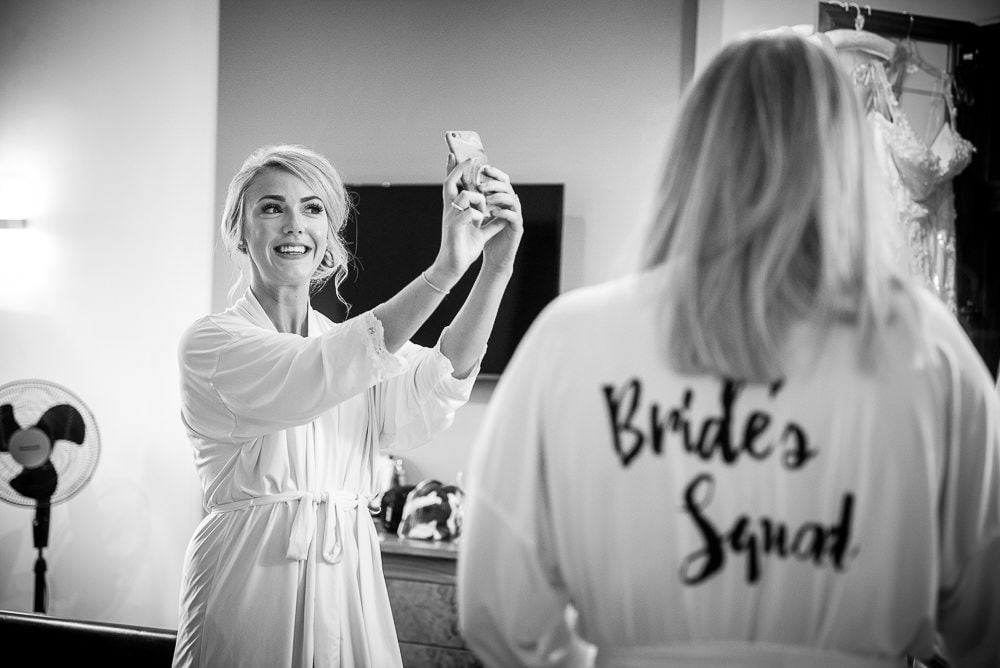 bridesmaid having a selfie