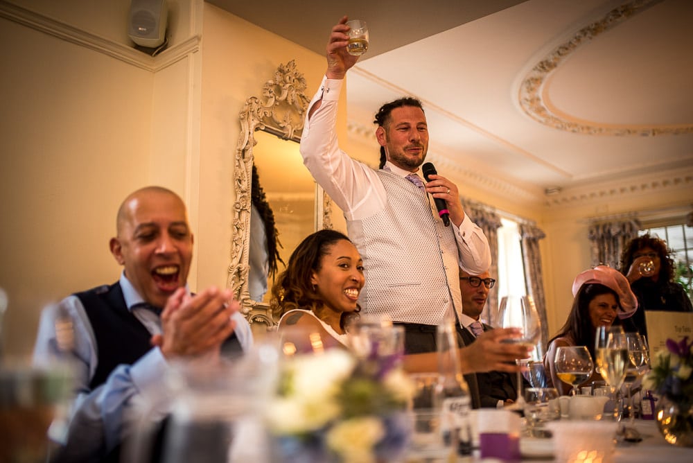 groom toasting his wife