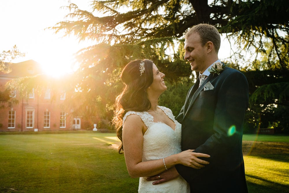 happy bride and groom