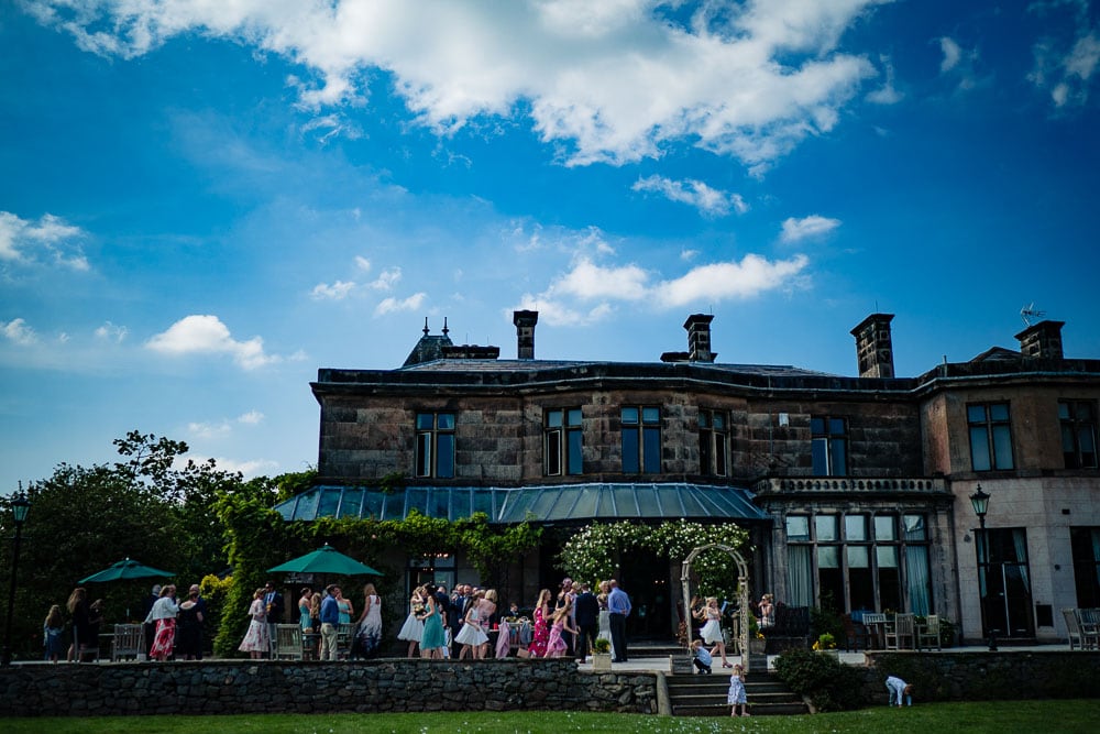 wide angle of rookery hall wedding