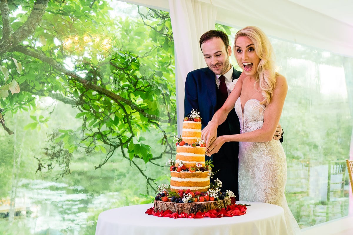 cake cutting at gilpin lake house