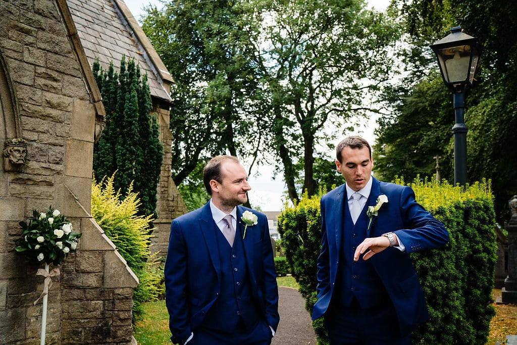 groom looking at his watch