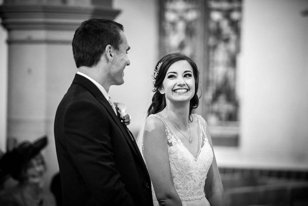 happy bride at her wedding