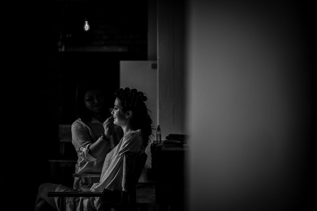 window light on bride at victoria warehouse