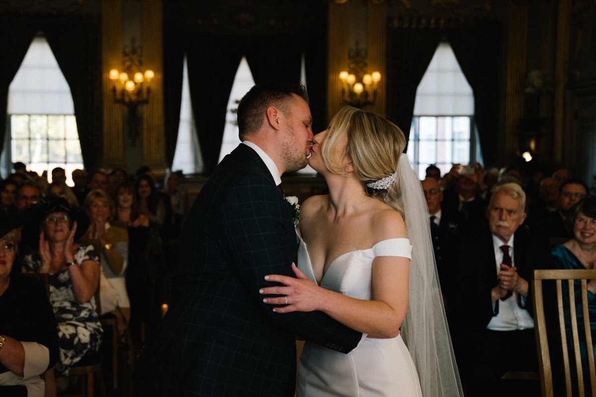 first kiss at knowsley hall wedding