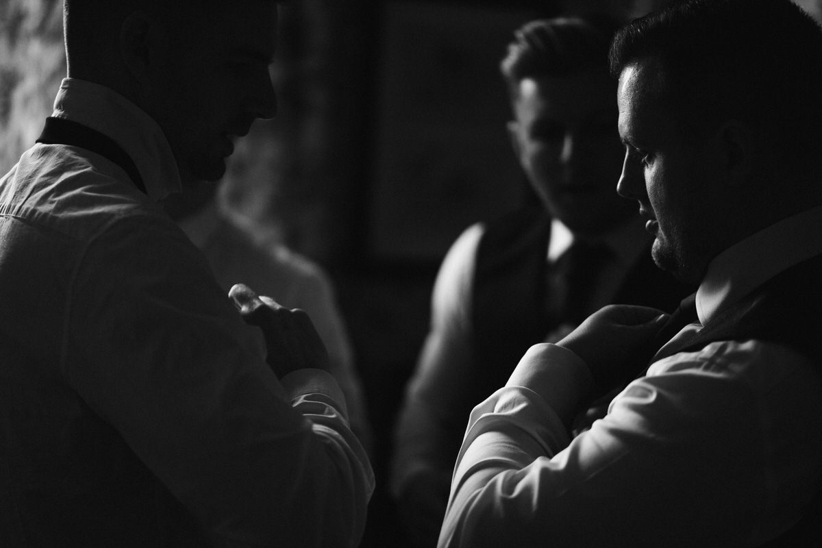 groom and groomsmen at knowsley hall