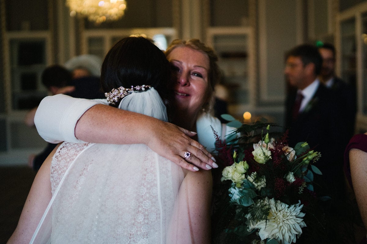 hugs at Manchester hall wedding