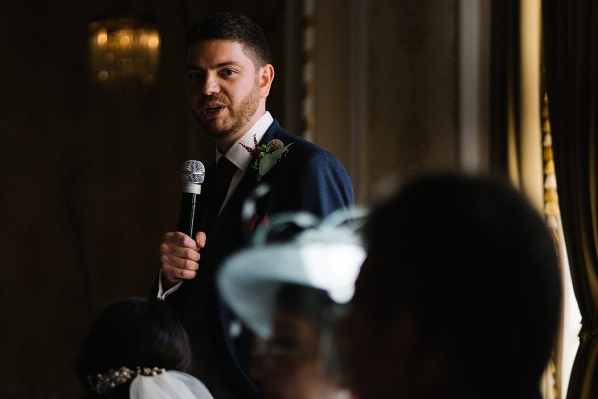 groom speech at Manchester hall