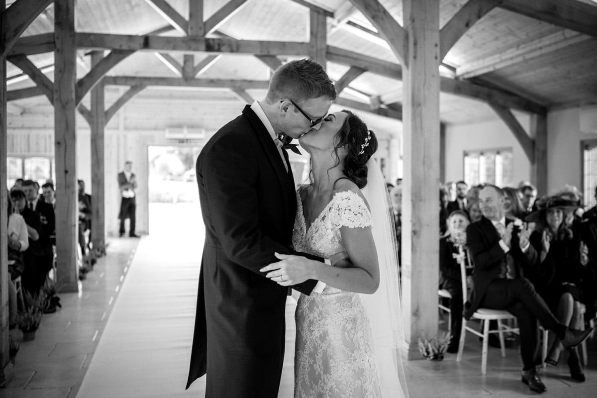 first wedding kiss at colshaw hall