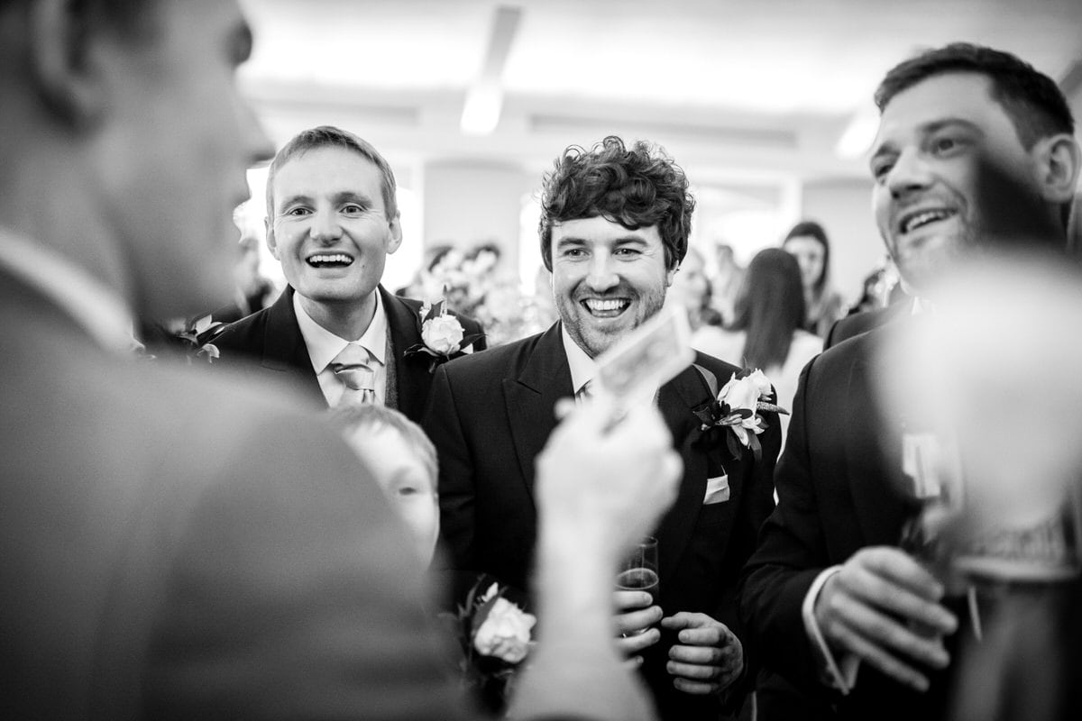 laughing guests at colshaw hall wedding