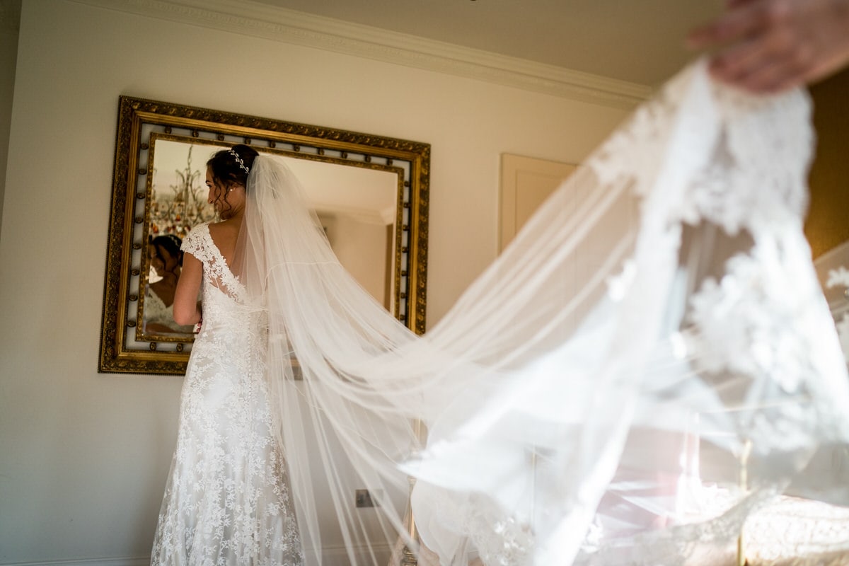 wedding veil at colshaw hall