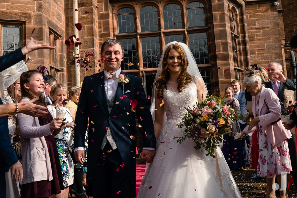 confetti at Thornton Manor wedding