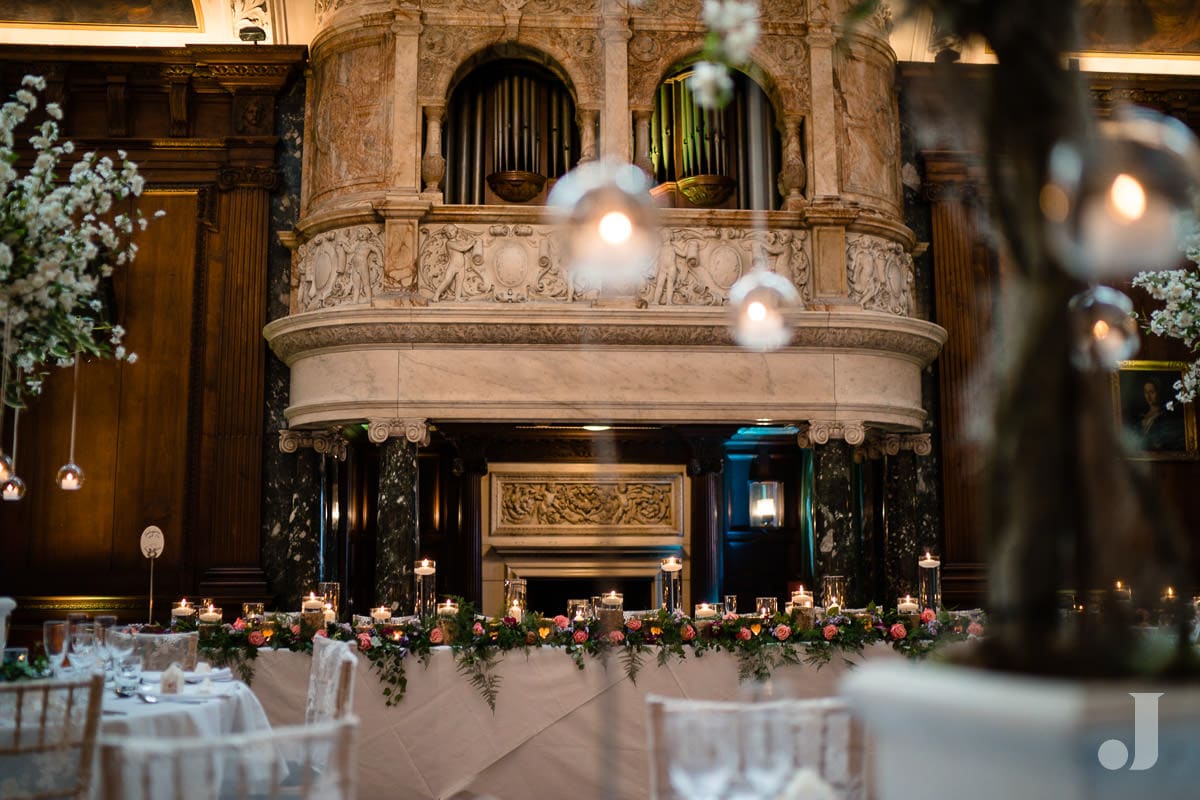 wedding breakfast room at Thornton Manor