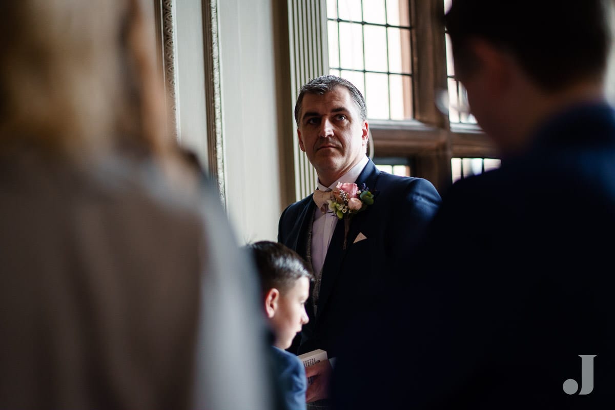 groom at Thornton Manor wedding