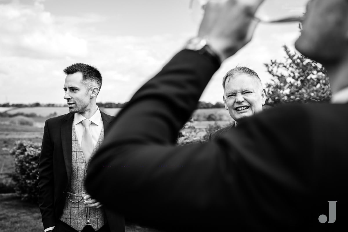 groom drinking